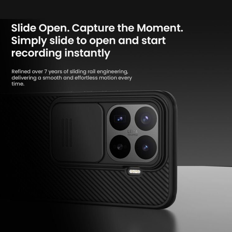 Чехол со шторкой для камеры NILLKIN CamShield Pro для Xiaomi 17T Pro - Transparent Black: фото 9 из 16