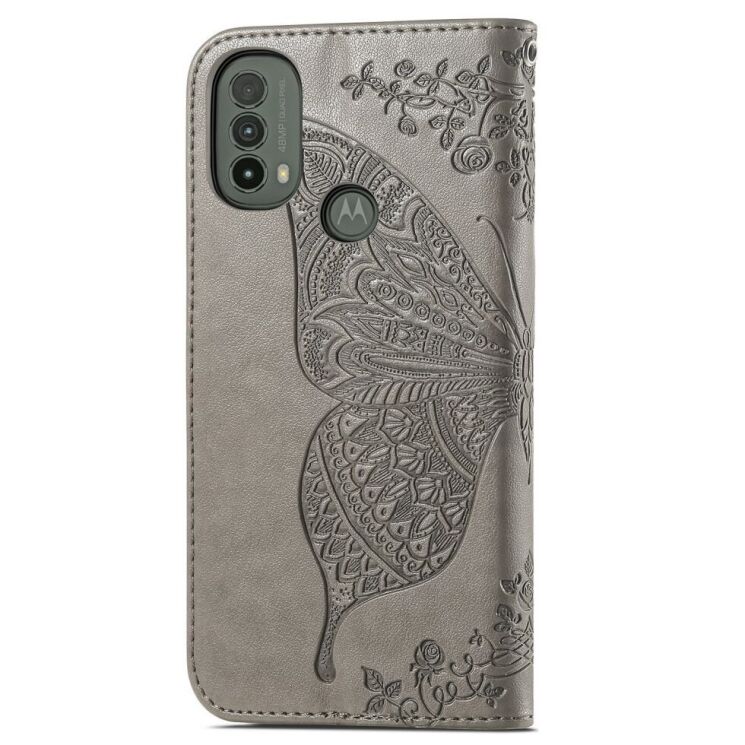 Чехол UniCase Butterfly Pattern для Motorola Moto E40 - Grey: фото 4 из 10