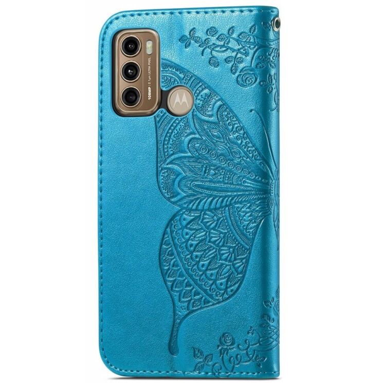 Чехол UniCase Butterfly Pattern для Motorola Moto G60 - Blue: фото 5 из 9