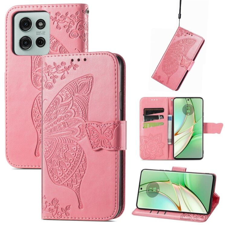 Чехол UniCase Butterfly Pattern для Motorola Moto G75 - Pink: фото 4 из 10