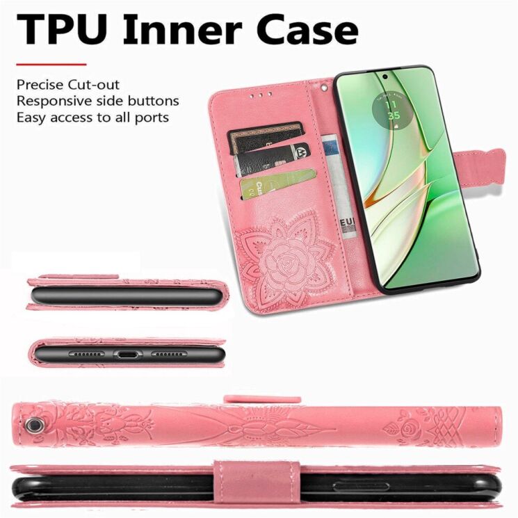 Чехол UniCase Butterfly Pattern для Motorola Moto G75 - Pink: фото 8 из 10