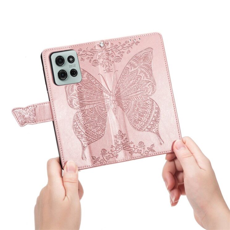 Чехол UniCase Butterfly Pattern для Motorola Moto G75 - Pink: фото 9 из 10