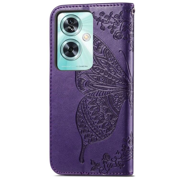 Чехол UniCase Butterfly Pattern для OnePlus Nord N30 SE - Dark Purple: фото 5 из 8