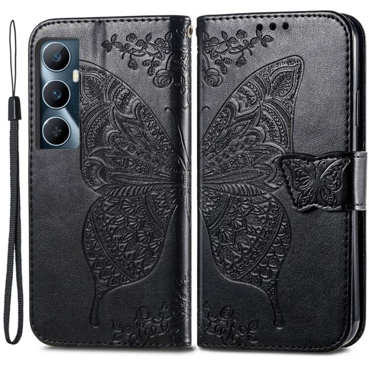 Чехол UniCase Butterfly Pattern для Realme C65 - Black: фото 1 из 8