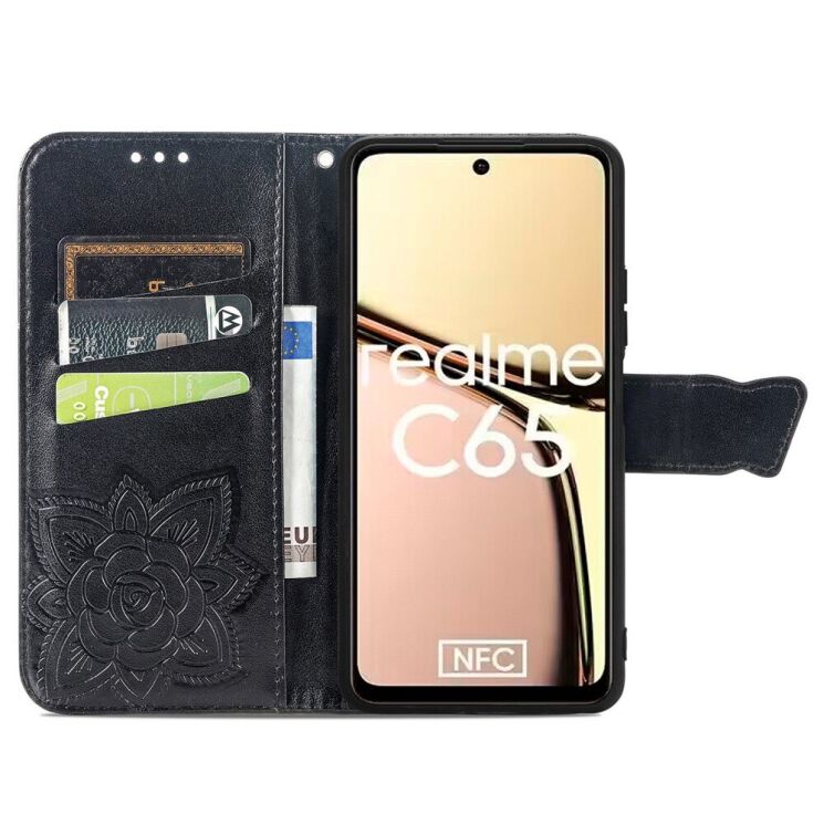 Чехол UniCase Butterfly Pattern для Realme C65 - Black: фото 2 из 8