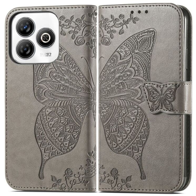 Чохол UniCase Butterfly Pattern для ZTE Blade A75 - Grey: фото 1 з 6