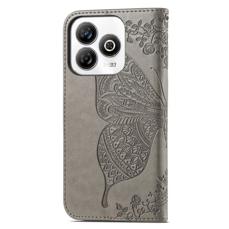 Чохол UniCase Butterfly Pattern для ZTE Blade A75 - Grey: фото 5 з 6