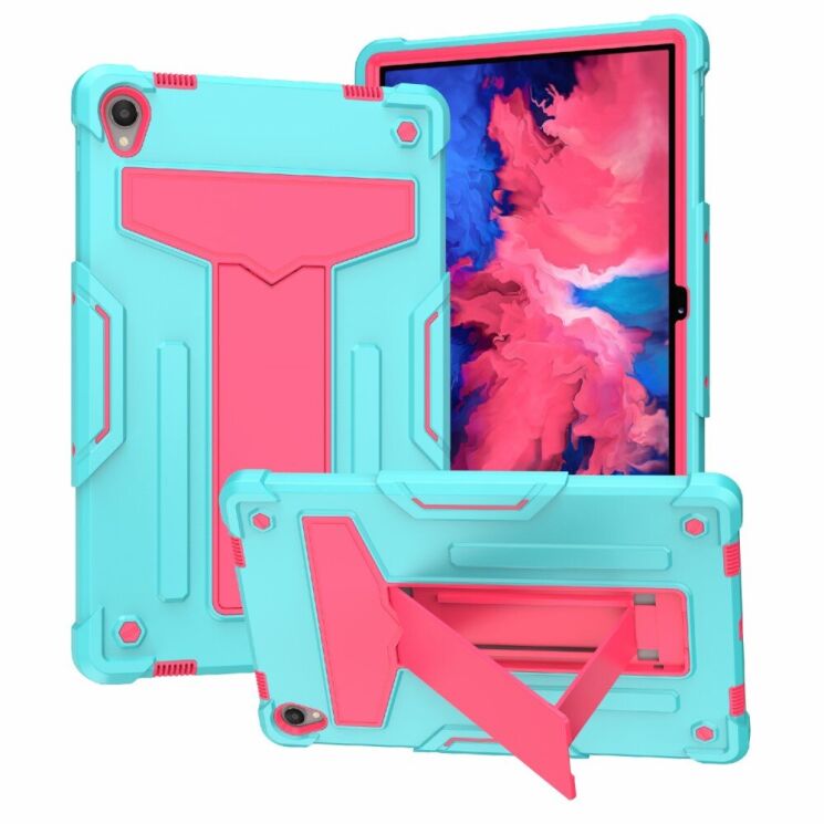 Чехол UniCase Hybrid Stand для Lenovo Tab P11 (TB-J606) / Tab P11 Plus (TB-J616) - Cyan / Rose: фото 1 из 5