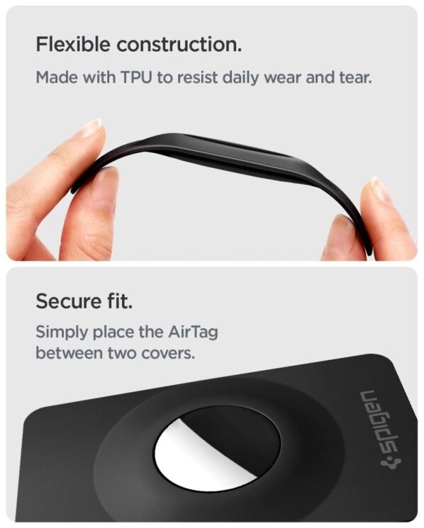 Комплект чехлов Spigen AirFit для Apple AirTag / AirTags 2 (ACS11199) - Black: фото 9 из 11