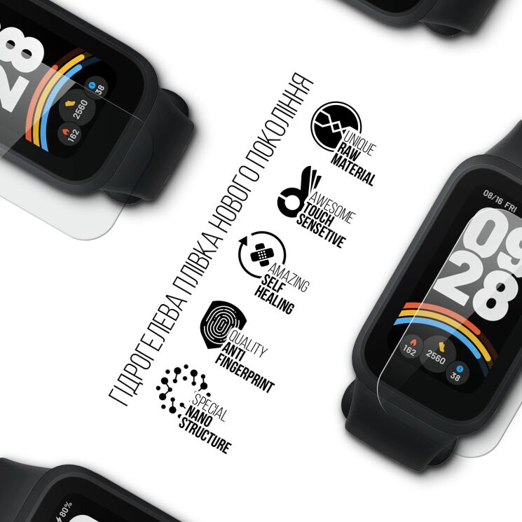 Комплект плівок (6шт) ArmorStandart Watch Film для Xiaomi Mi Smart Band 9 Active: фото 2 з 4