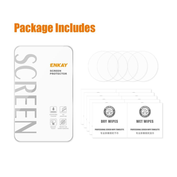 Комплект защитных стекол (5шт) ENKAY HD Clear Glass для Samsung Galaxy Watch 4 (44mm): фото 9 из 10