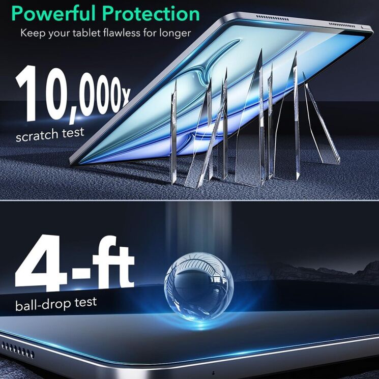Комплект защитных стекол ESR Armorite Screen Protector для Apple iPad Air 11 M3/M2 (2025/2024): фото 5 из 9
