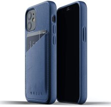 Кожаный чехол MUJJO Full Leather Wallet для Apple iPhone 12 mini - Monaco Blue: фото 1 из 9