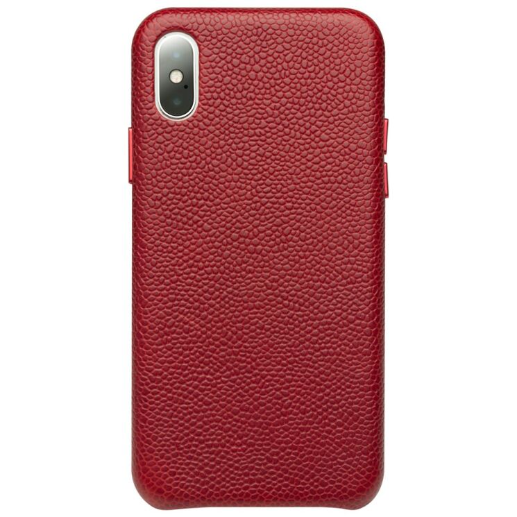 Кожаный чехол QIALINO Classic Leather Cover для Apple iPhone Xs -Wine Red: фото 3 з 14