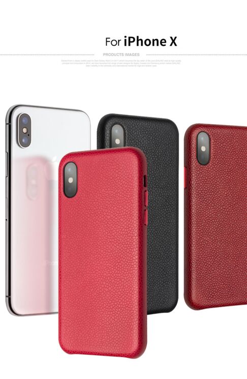 Кожаный чехол QIALINO Classic Leather Cover для Apple iPhone Xs -Wine Red: фото 14 з 14