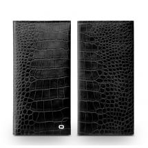 Кожаный чехол QIALINO Crocodile Wallet Cover для Apple iPhone XS Max - Black: фото 1 из 13