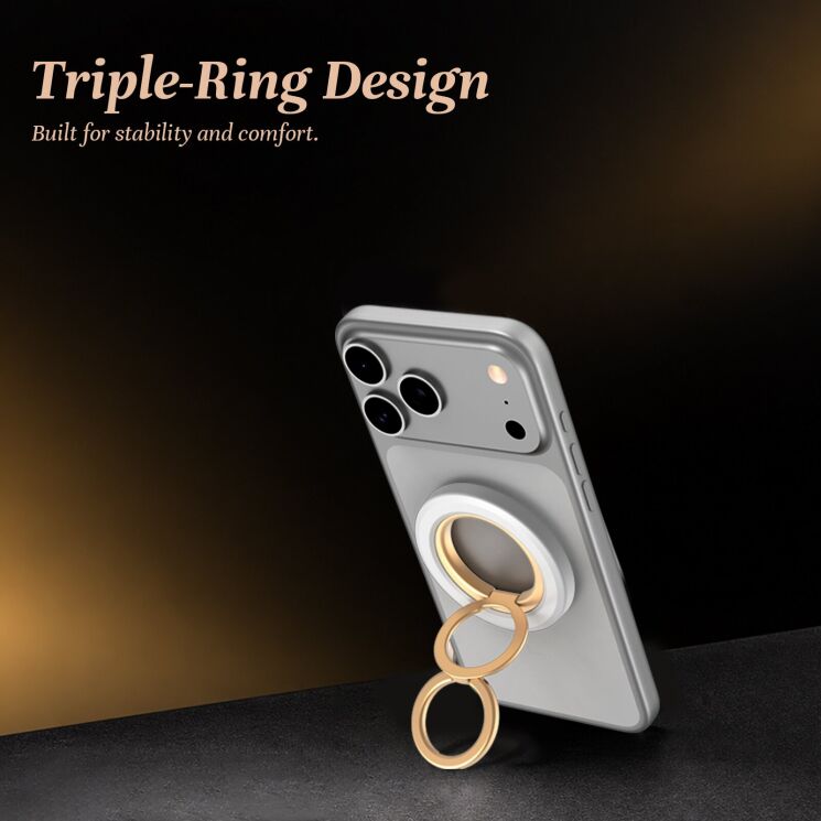 Магнітне кільце-тримач LEREACH Triple Ring - White: фото 12 з 14