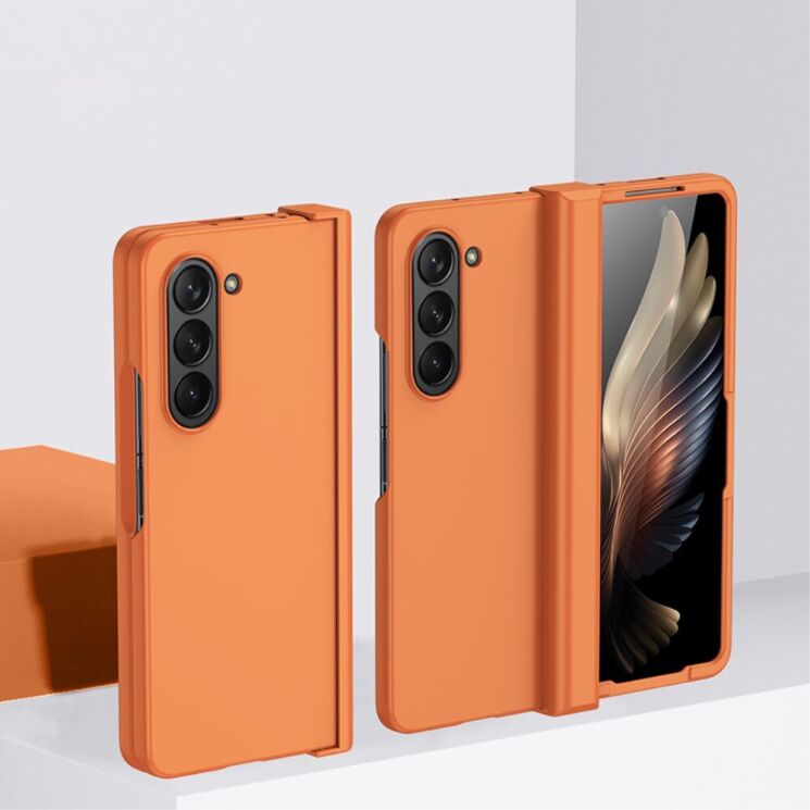 Пластиковый чехол Deexe Hinge Case для Samsung Galaxy Fold 6 - Orange: фото 2 из 9