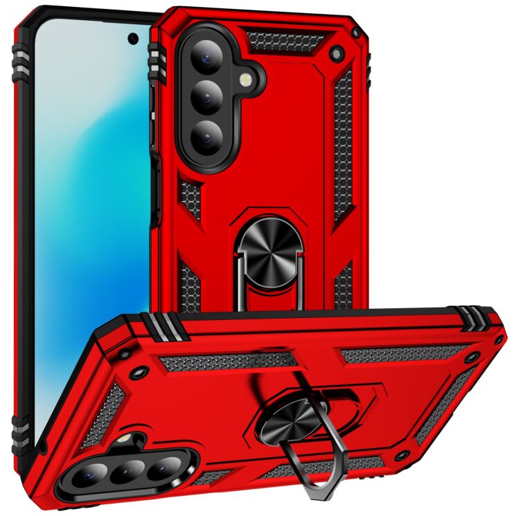 Противоударный чехол с подставкой Deexe Armor Case для Samsung Galaxy A27 (A276) - Red: фото 1 из 7