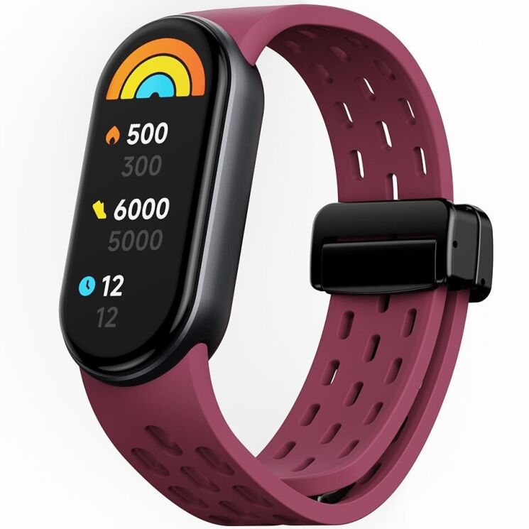 Ремешок Deexe Astra Strap для Xiaomi Mi Smart Band 8 / 9 - Wine Red: фото 2 из 9