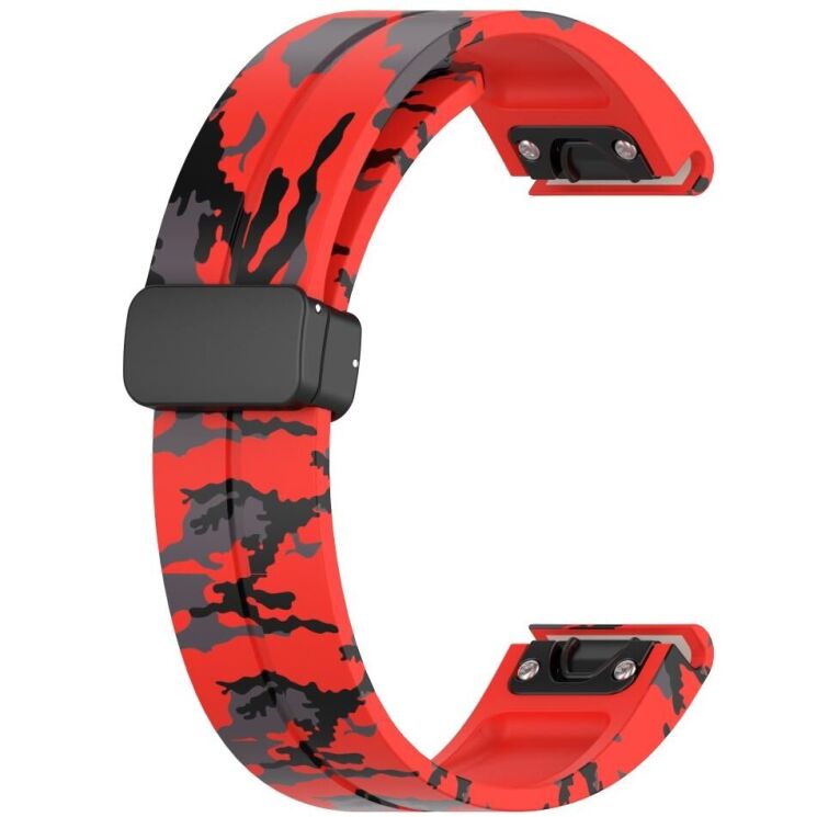 Ремешок Deexe Camo Silicone для часов с шириной крепления 22мм - Red: фото 3 из 10