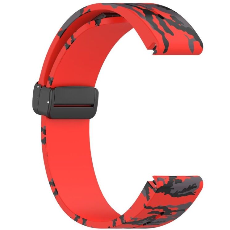 Ремешок Deexe Camo Silicone для часов с шириной крепления 22мм - Red: фото 4 из 10