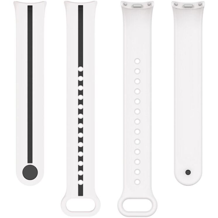 Ремешок Deexe Line Style для Xiaomi Mi Smart Band 8 / 9 - White / Black: фото 4 из 5