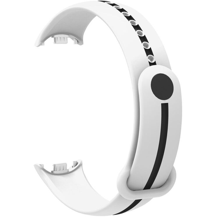 Ремешок Deexe Line Style для Xiaomi Mi Smart Band 8 / 9 - White / Black: фото 2 из 5