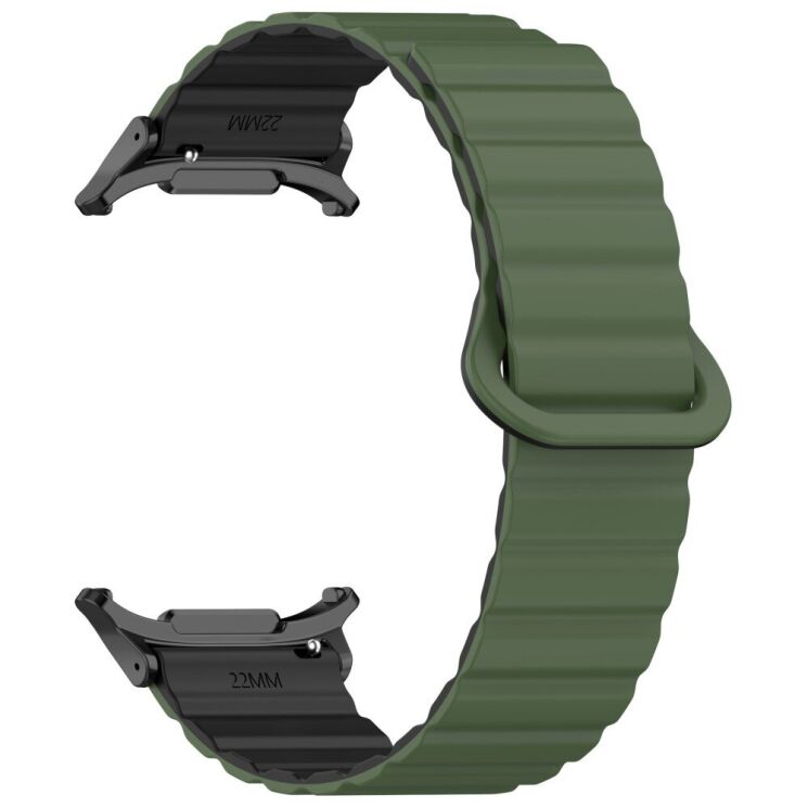 Ремінець Deexe Magnetic Band для Samsung Galaxy Watch Ultra - Army Green / Black: фото 3 з 7
