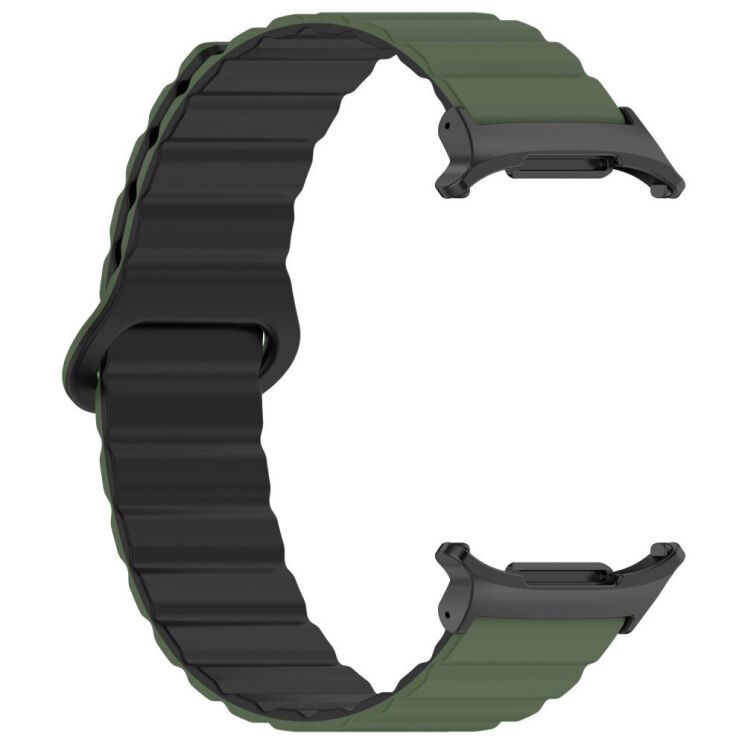 Ремінець Deexe Magnetic Band для Samsung Galaxy Watch Ultra - Army Green / Black: фото 4 з 7