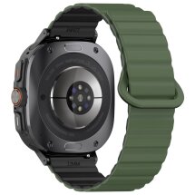 Ремінець Deexe Magnetic Band для Samsung Galaxy Watch Ultra - Army Green / Black: фото 1 з 7