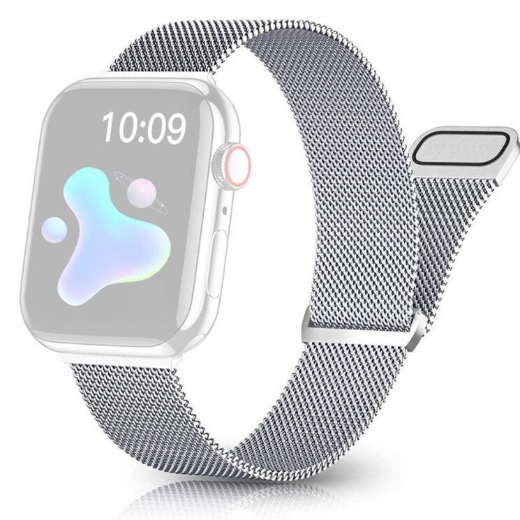 Ремінець Deexe Milanese Loop для Apple Watch 42 (Series 10) / 41 / 40 / SE 40 / 38 - Silver: фото 1 з 6