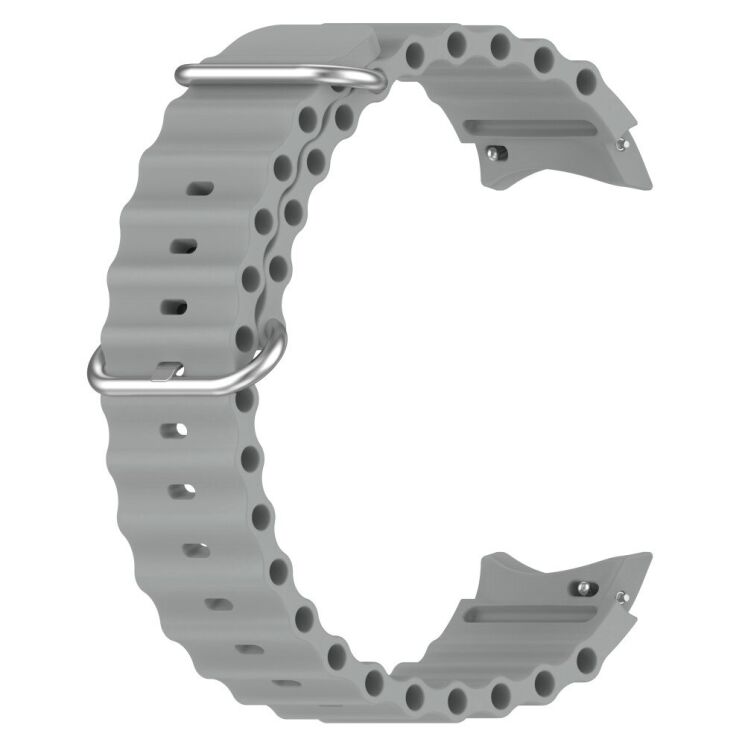 Ремінець Deexe Ocean Strap для Samsung Galaxy Watch 4 / 5 / 6 / 7 / FE (40mm) - Grey: фото 2 з 7