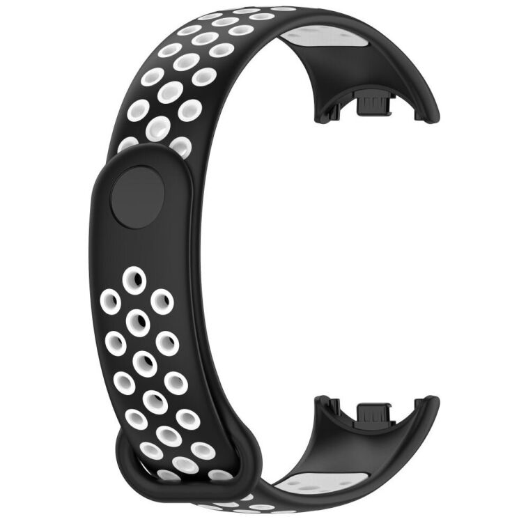 Ремешок Deexe Dual Color для Xiaomi Mi Smart Band 8 / 9 - Black / White: фото 4 из 7