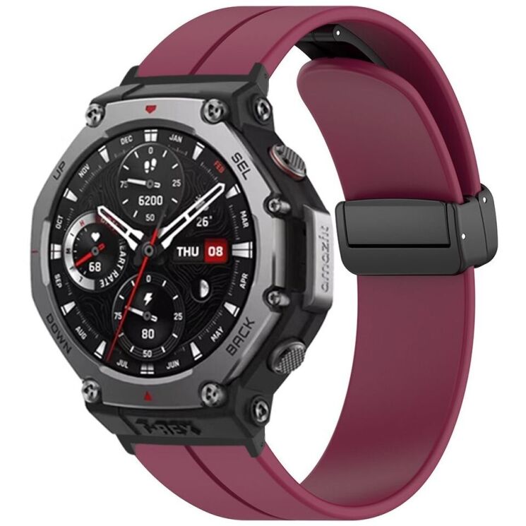 Ремінець Deexe Soft Line для Xiaomi Amazfit T-ReX 3 - Wine Red: фото 3 з 3
