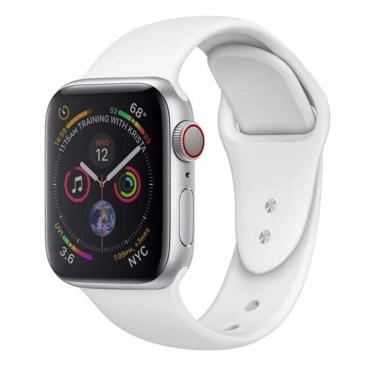 Ремешок Deexe Soft Touch для Apple Watch 46 / 45 / 44 / SE 44 / 42 (Series 1-3) / Ultra / Ultra 2 - White: фото 2 из 3
