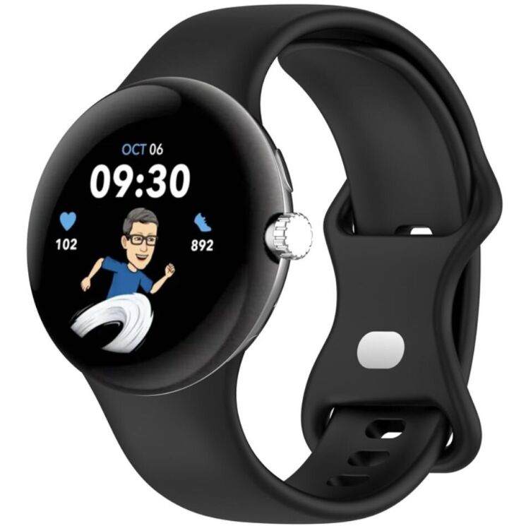 Ремешок Deexe Soft Touch для Google Pixel Watch / Watch 2 / Watch 3 (41mm) - Black: фото 2 из 4