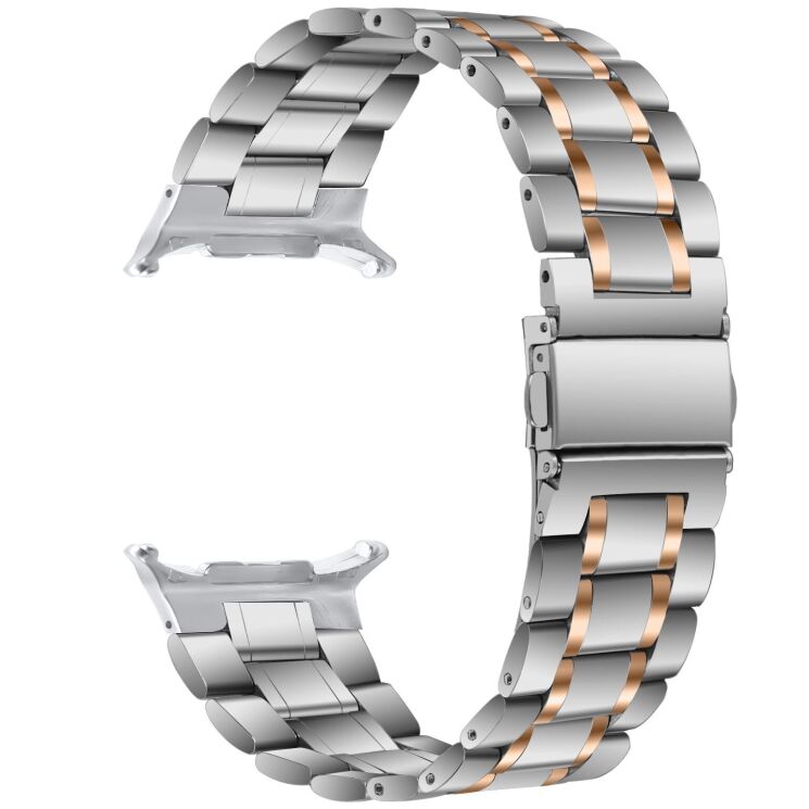 Ремешок Deexe Stainless Steel Strap для Samsung Galaxy Watch Ultra (2025) - Silver / Rose Gold: фото 1 из 6