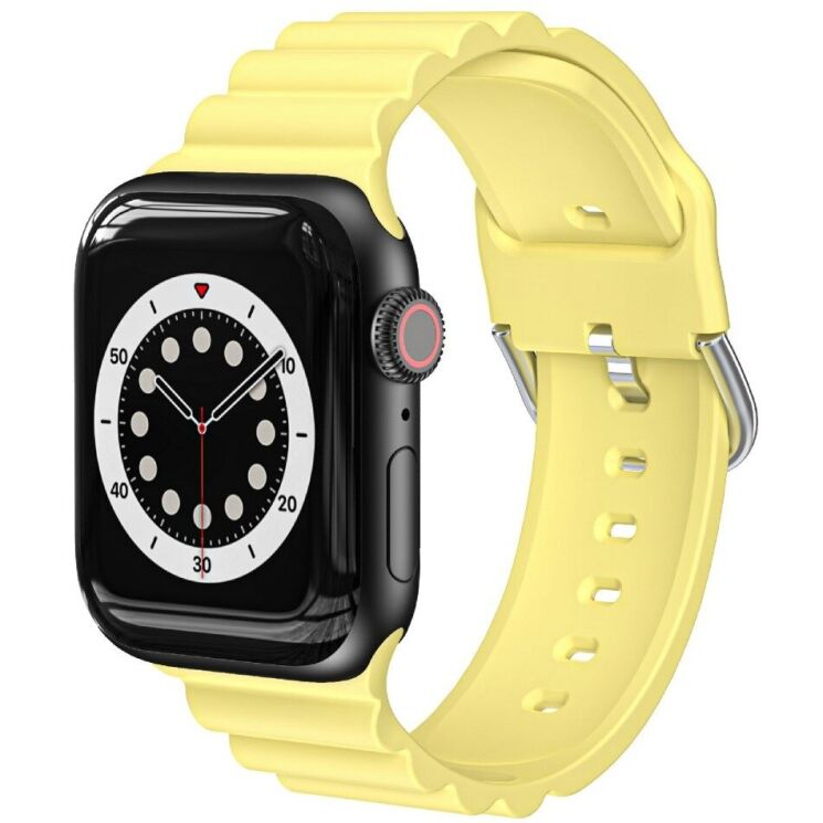 Ремешок Deexe Stripes Series для Apple Watch 42 (Series 10) / 41 / 40 / SE 40 / 38 - Yellow: фото 2 из 7