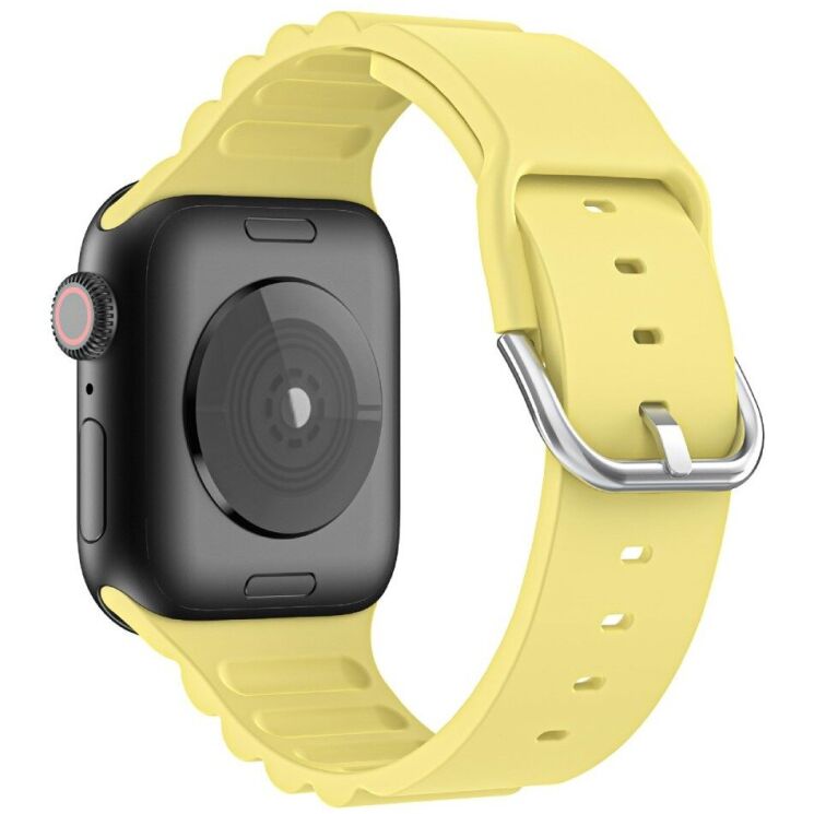 Ремешок Deexe Stripes Series для Apple Watch 42 (Series 10) / 41 / 40 / SE 40 / 38 - Yellow: фото 1 из 7