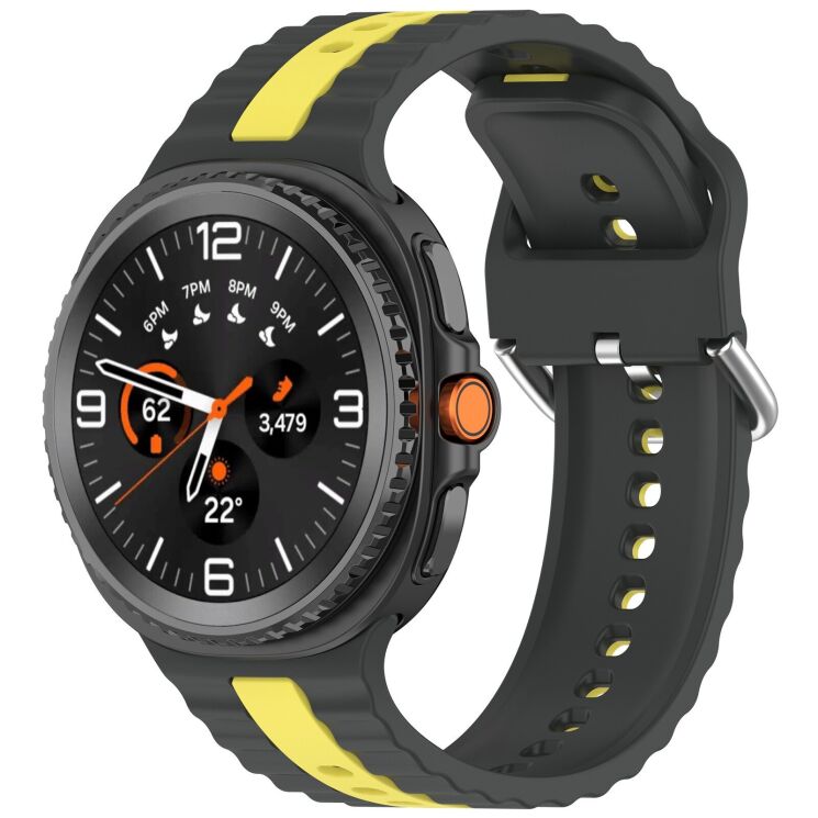 Ремінець Reframe Vertical Strip для Samsung Galaxy Watch 8 (40/44mm) / 8 Classic / Ultra (2025) - Grey / Yellow: фото 2 з 5
