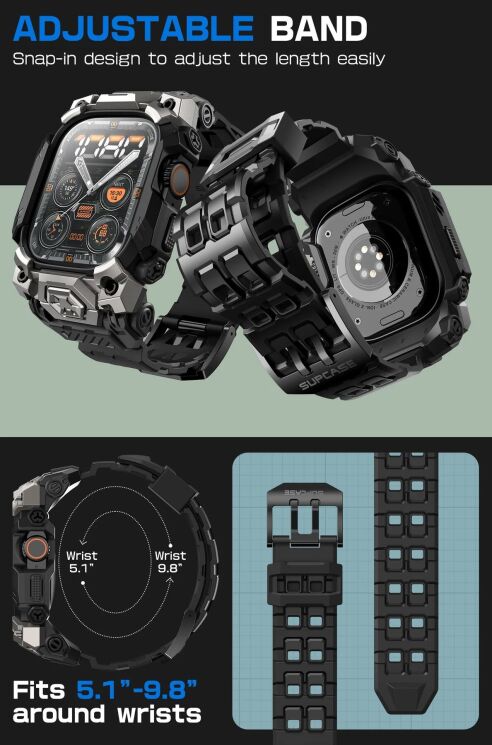 Ремешок Supcase UB Ore для Apple Watch Ultra / Ultra 2 (49mm) 843439156678 - Black: фото 9 из 11