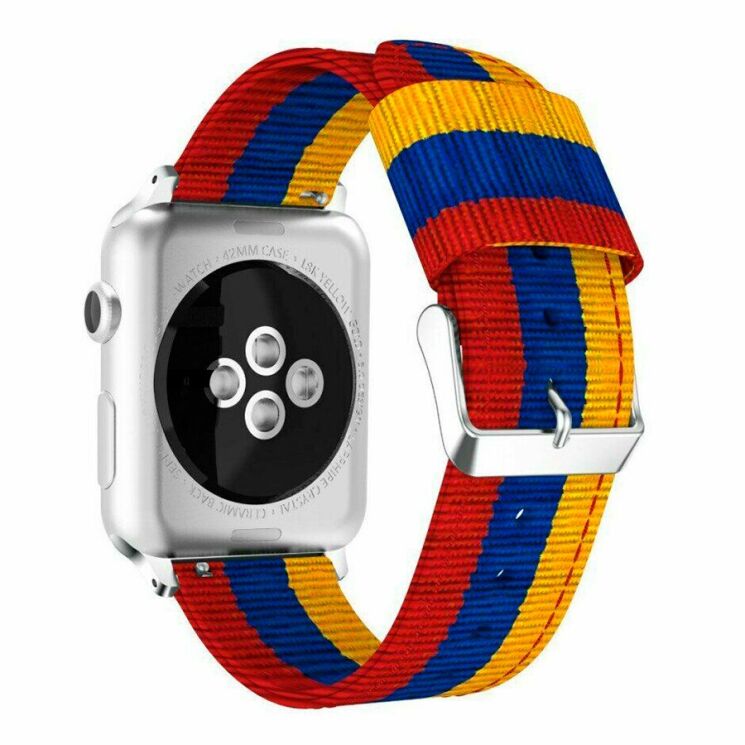 Ремінець UniCase Nylon для Apple Watch 46 / 45 / 44 / SE 44 / 42 (Series 1-3) / Ultra / Ultra 2 / Ultra 3 - Yellow / Blue / Red (251303D) Ремінець UniCase Nylon для Apple Watch 46 / 45 / 44 / SE 44 / 42 (Series 1-3) / Ultra / Ultra 2 / Ultra 3 - Yellow / Blue / Red: фото 1 з 4