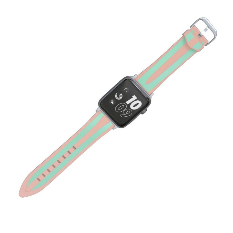 Ремінець UniCase Soft Strap для Apple Watch 46 / 45 / 44 / SE 44 / 42 (Series 1-3) / Ultra / Ultra 2 / Ultra 3 - Cyan / Pink: фото 3 з 5