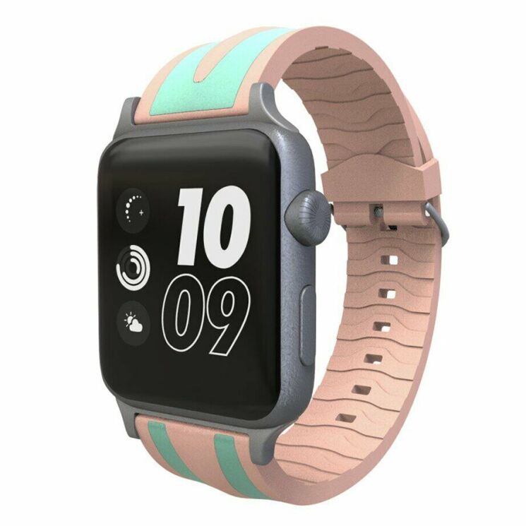 Ремінець UniCase Soft Strap для Apple Watch 46 / 45 / 44 / SE 44 / 42 (Series 1-3) / Ultra / Ultra 2 / Ultra 3 - Cyan / Pink: фото 1 з 5