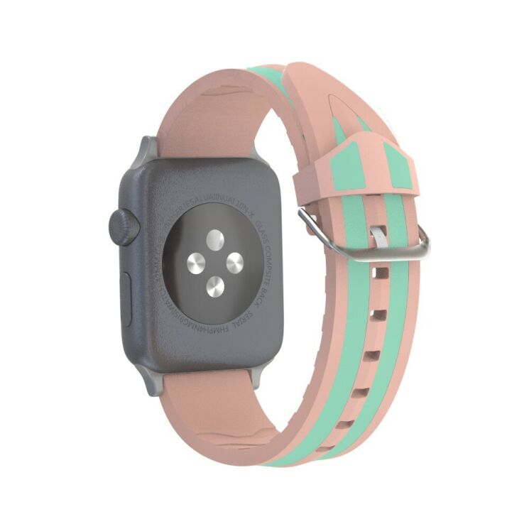 Ремінець UniCase Soft Strap для Apple Watch 46 / 45 / 44 / SE 44 / 42 (Series 1-3) / Ultra / Ultra 2 / Ultra 3 - Cyan / Pink: фото 5 з 5