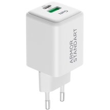 Сетевое зарядное устройство ArmorStandart AR371 30W GaN Type-C + USB - White: фото 1 из 1