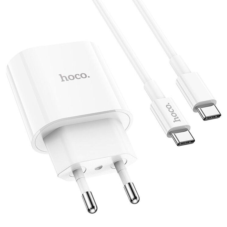 Сетевое зарядное устройство Hoco C94A PD20W + кабель Type-C to Type-C - White: фото 4 из 8