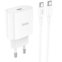 Сетевое зарядное устройство Hoco C94A PD20W + кабель Type-C to Type-C - White: фото 1 из 8