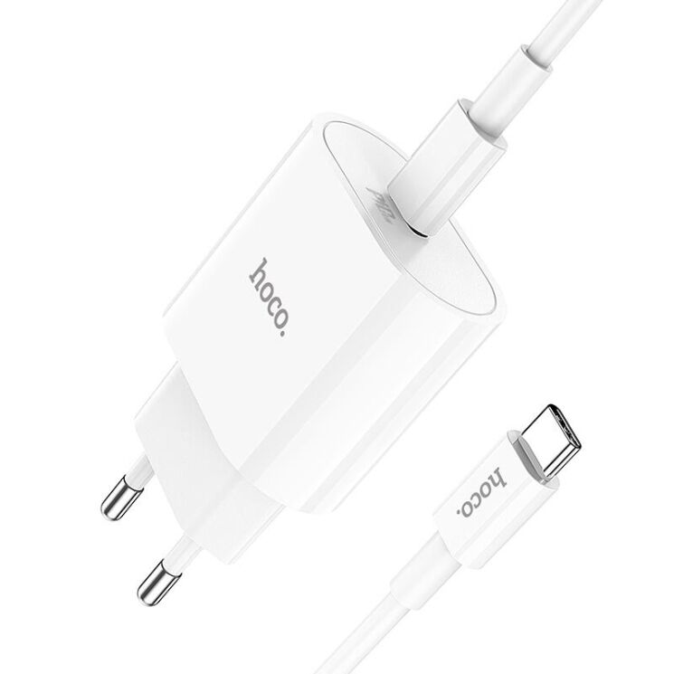 Сетевое зарядное устройство Hoco C94A PD20W + кабель Type-C to Type-C - White: фото 2 из 8